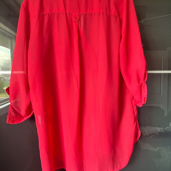 Reitmans Crepe Johnny Collar Button Down Blouse - Picture 2 of 3